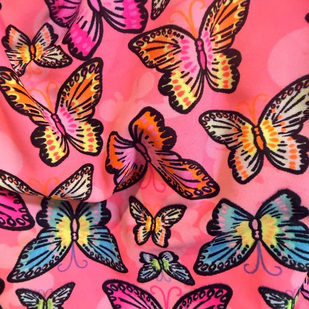 Wonder Nation Pink Butterfly Kids Swim One Piece